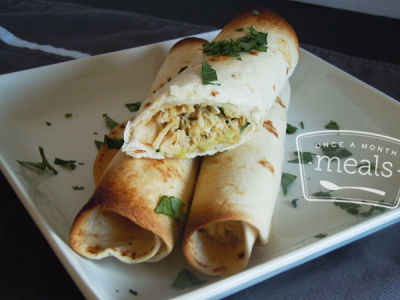 Chicken and Cilantro Taquitos - Lunch Version