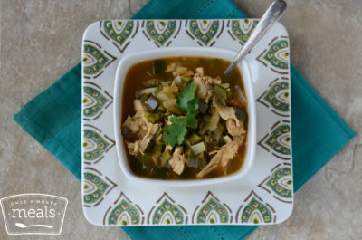 Skinny Chicken Poblano Soup - Lunch Version