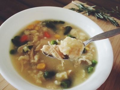 Turkey and Rivels Soup - Lunch Version