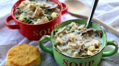 Slow Cooker Chicken Pot Pie Soup - Dump and Go Dinner