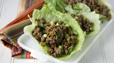 Spicy Beef Lettuce Wraps - Lunch Version