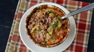 Instant Pot Sausage and Kale Soup - Lunch Version