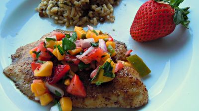 Instant Pot Tilapia with Mango Strawberry Salsa - Ready to Eat Dinner