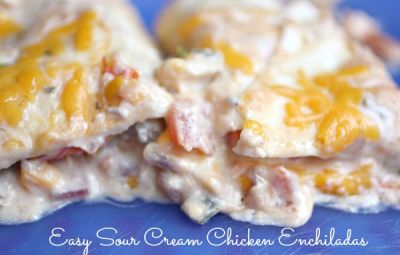 Easy Sour Cream Chicken Enchiladas - Dump and Go Dinner