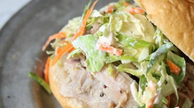 Honey Mustard Pork Sliders with Brussels Sprout Slaw - Dump and Go Dinner