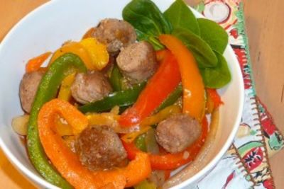 Gluten Free Dairy Free Sausage and Peppers - Lunch Version