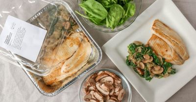 Tilapia with Lemony Spinach and Mushrooms