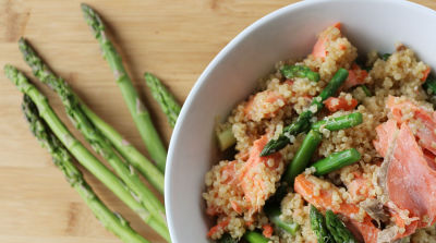 Springtime Salmon, Asparagus, Quinoa Salad - Lunch Version