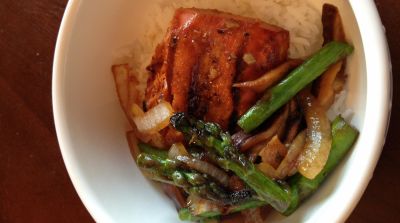 Instant Pot Salmon Teriyaki with Asparagus and Mushrooms - Dump and Go Dinner