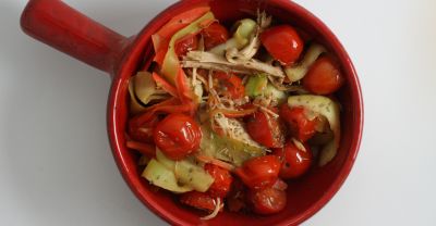 Shredded Chicken with Summer Veggies - Ready to Eat Dinner