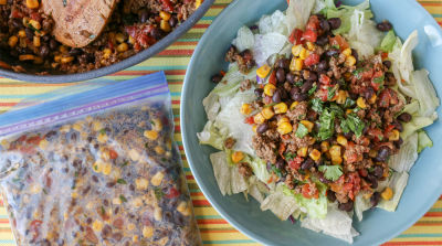 Beef and Bean Taco Salad - Lunch Version