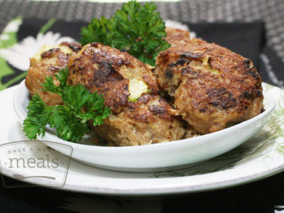 Paleo Zucchini Chicken Fritters - Lunch Version