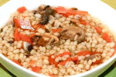 Healthy Mushroom Barley Soup - Lunch Version