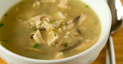 Turkey, Mushroom and Wild Rice Soup - Lunch Version