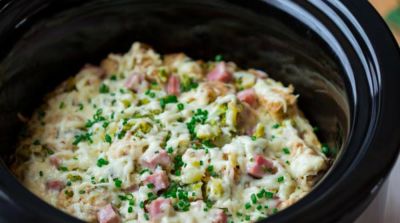 Slow Cooker Ham and Broccoli Bread Pudding - Ready to Eat Dinner