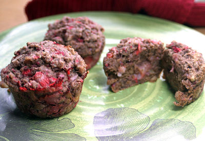 Strawberry Rhubarb Walnut Muffins