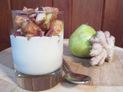 Ginger Yogurt Parfaits with Cinnamon Pear