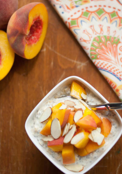 Peaches and Cream Overnight Oats