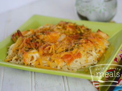 Cheesy Chicken Spaghetti Bake