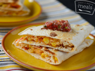 Chicken and Corn Quesadilla - Lunch Version