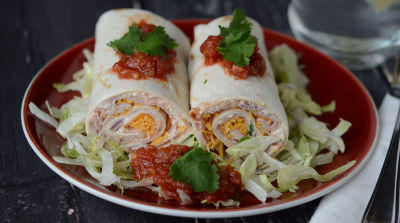 Mexican Turkey Tortilla Roll Ups - Lunch Version