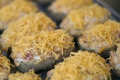 Chili and Cheese Twice Baked Potatoes - Lunch Version