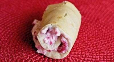 Raspberry and Cream Pancake Rolls