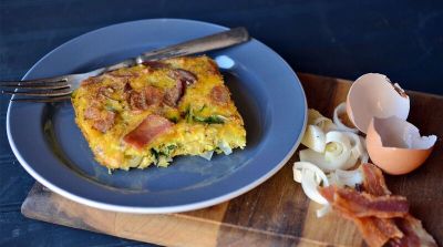 Bacon and Leek Egg Casserole