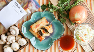 Baked Egg Rolls - Vegetarian Lunch Version