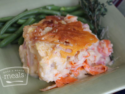 Creamy Cauliflower and Ham Casserole