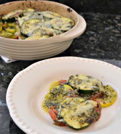 Baked Squash with Pesto Gratin