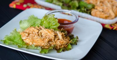 Instant Pot Buffalo Chicken Lettuce Wraps - Gluten Free Dairy Free Lunch Version