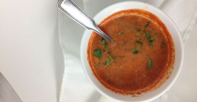 Paleo Tomato Basil and Beef Soup - Lunch Version