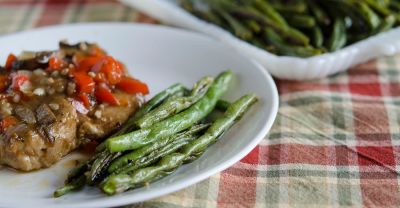 Roasted Garlic Herb Green Beans - Dump and Go Version