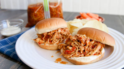 Slow Cooker Buffalo Chicken - Once A Month Meals - Dump and Go Dinner