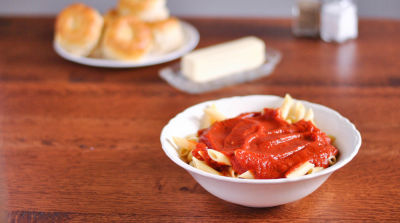 Simple Side: Pasta and Marinara Sauce