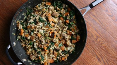 Paleo Sweet Potato and Sausage Egg Scramble