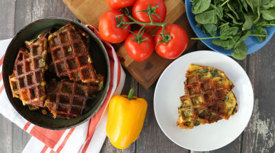 Mediterranean Frittata Waffle Wedges