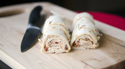 Sun Dried Tomato and Basil Pinwheels - Lunch Version