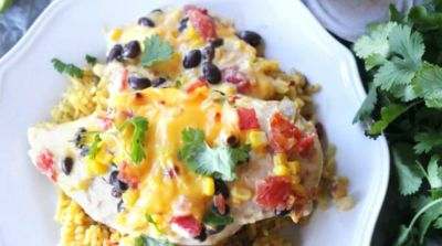 One Dish Queso Chicken Bake - Dump and Go Dinner