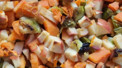 Brussel Sprout Bacon Sweet Potato Hash - Dump and Go Dinner