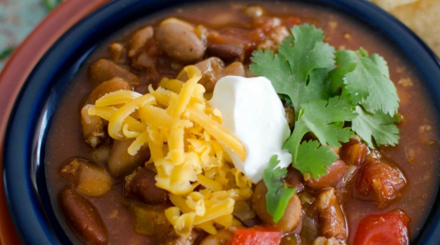 Healthy Slow Cooker Turkey Chili - Dump and Go Dinner | Once A Month Meals