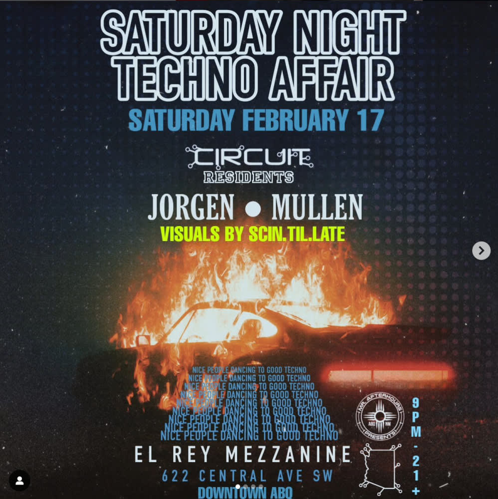 Saturday Night Techno Affair on the El Rey Mezzanine