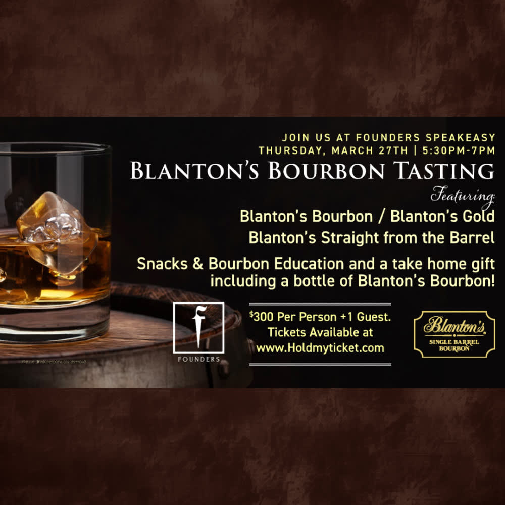 Blanton's Bourbon Tasting at Founders Speakeasy 