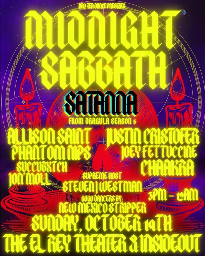 ABQ TEA DANCE presents MIDNIGHT SABBATH  featuring  from Dragula season 5 SATANNA * Alison Saint * Phantom Nips * Justin Chistofer * Joey Fettuccine