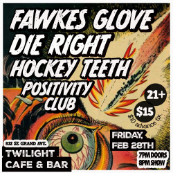 Fawkes Glove w/ Die Right ,Hockey Teeth(SEA), Positivity Club