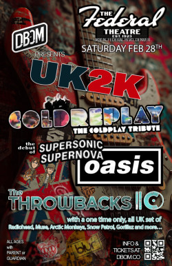 UK2K! Tributes to COLDPLAY, OASIS, GORILLAZ, RADIOHEAD, MUSE + MORE!