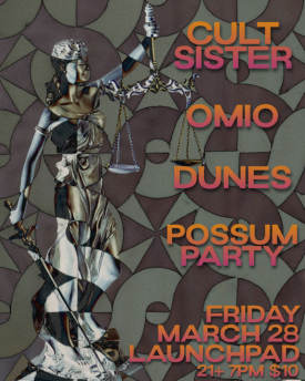 Cult Sister * Omio * Dunes * Possum Partty Flyer