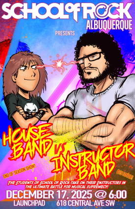 School of Rock House Band vs Instructor Band Flyer
