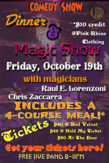 Dinner A Magic Show Albuquerque Red Velvet Underground Cafe